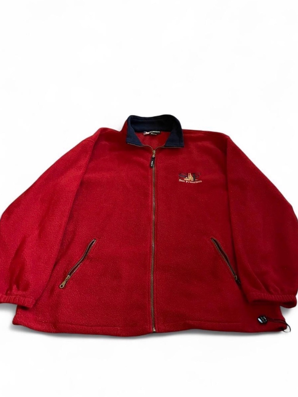 Men’s Vintage 90s Red San Francisco SF Embroidered Full Zip Jacket Size XL